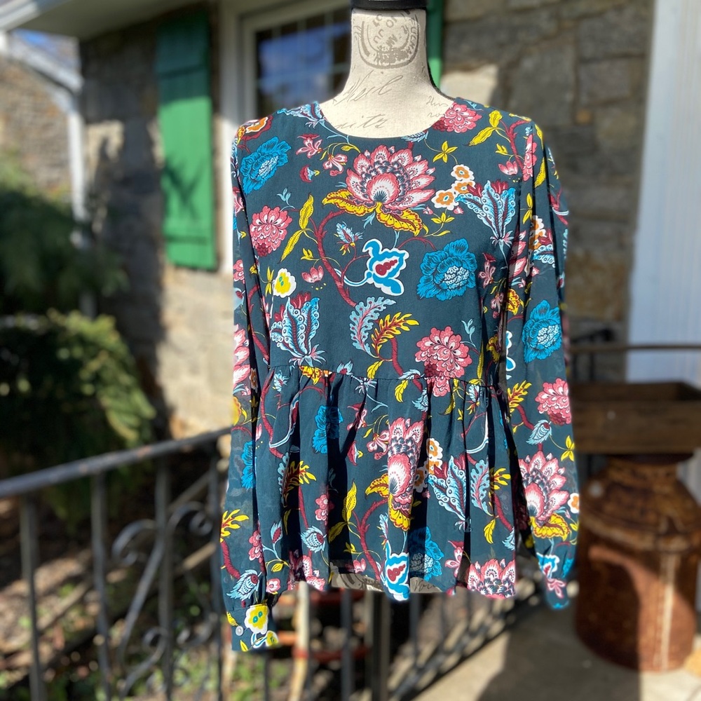 Floral peplum top